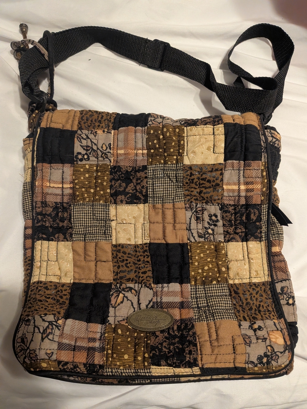 Donna Sharp Patchwork Crossbody Bag in Brown & Black